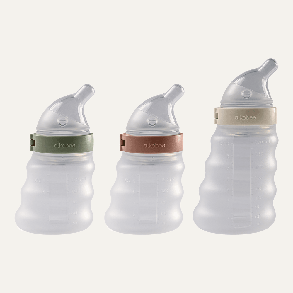 a.kobee Newborn Baby Bottle, Elite, Two 5oz and One 9oz (with Various flows)