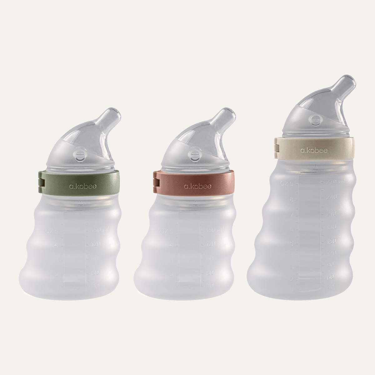 a.kobee Newborn Baby Bottle, Elite, Two 5oz and One 9oz (with Various flows)