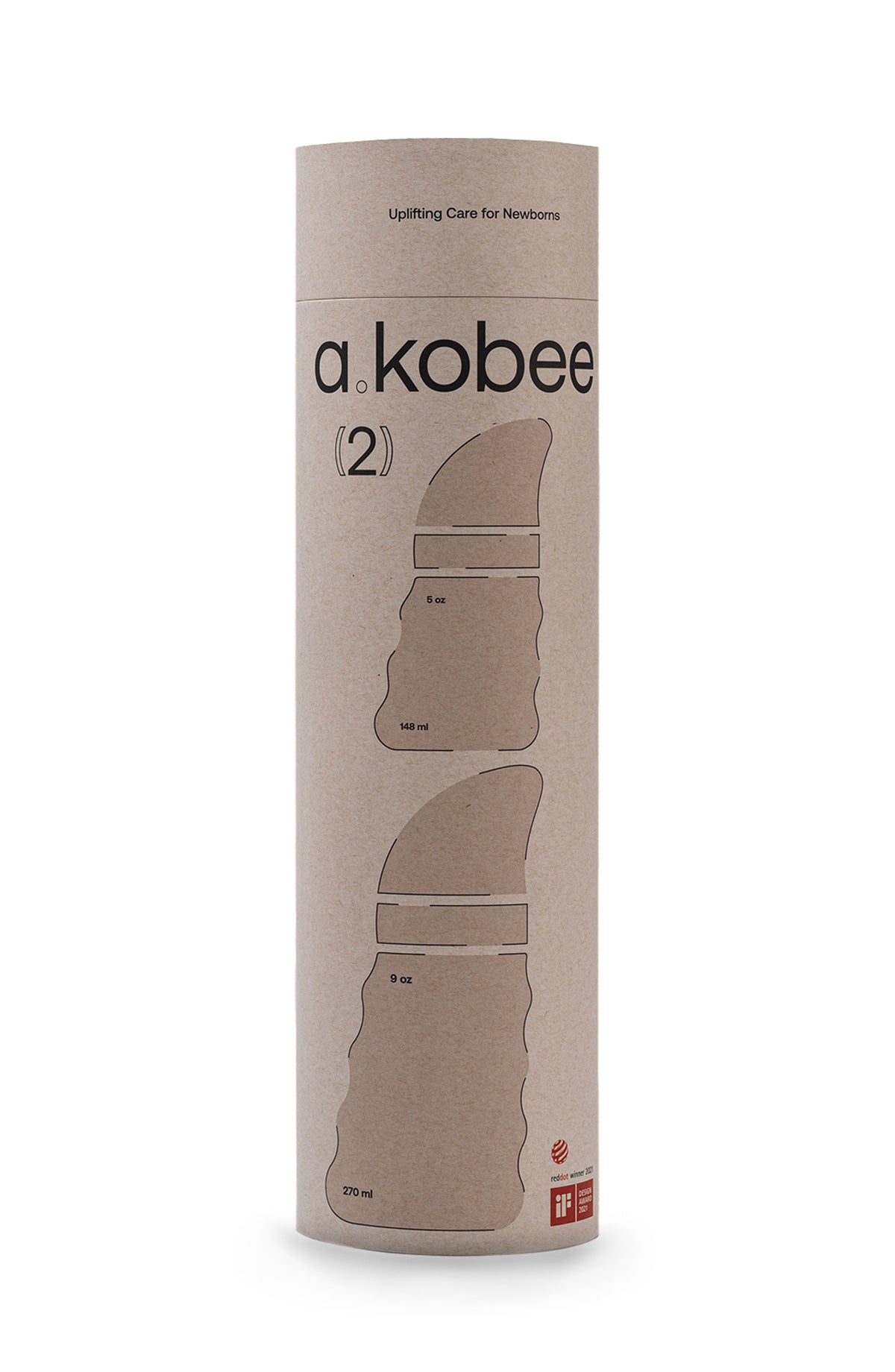 a.kobee Newborn Baby Bottle, Harmony, 5oz and 9oz (with Newborn and Slow Flow)