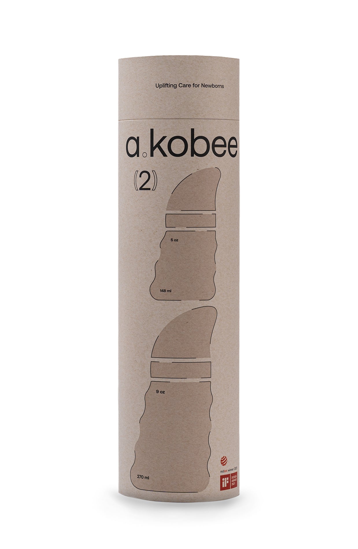 a.kobee Newborn Baby Bottle, Harmony, 5oz and 9oz (with Newborn and Slow Flow)