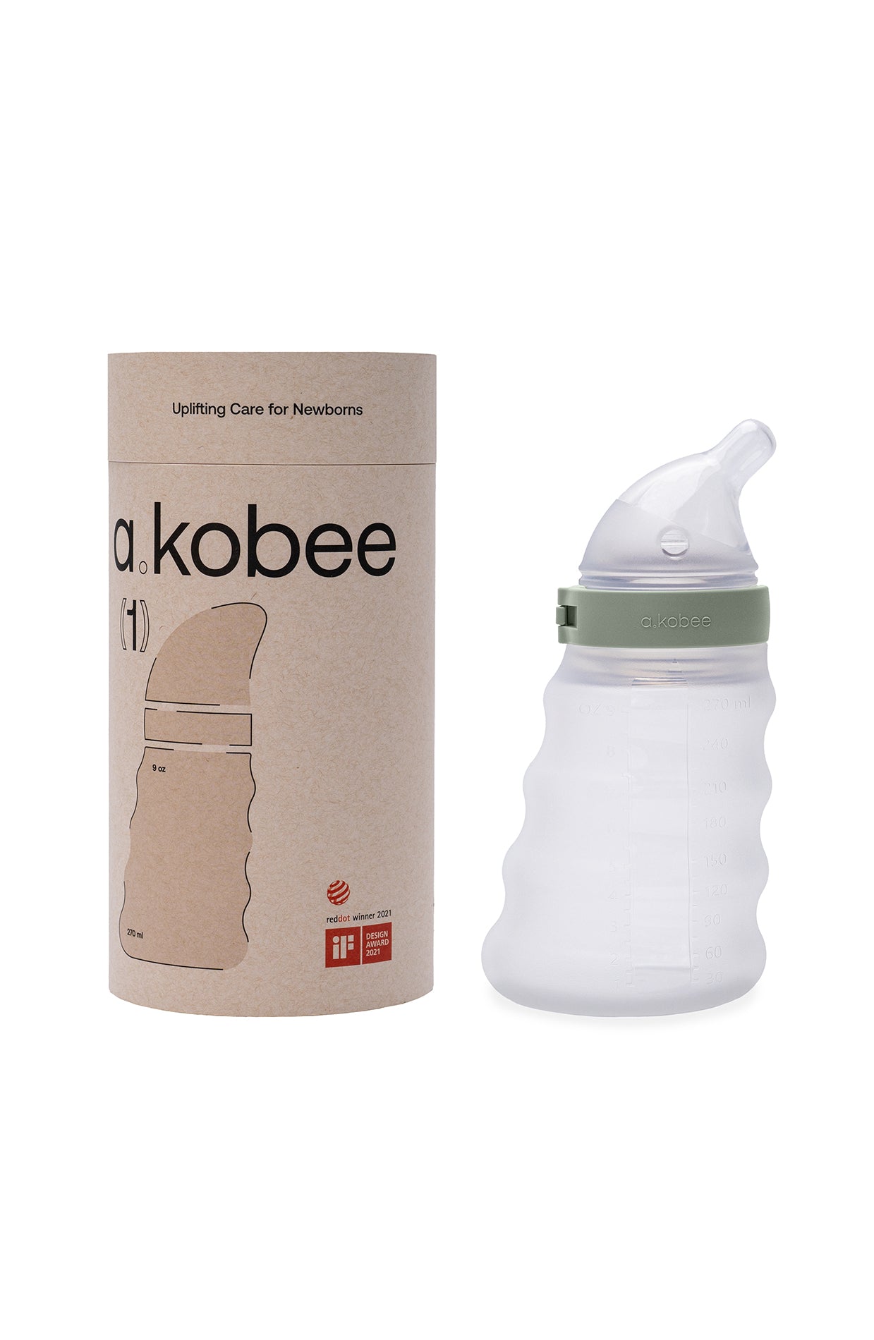 a.kobee Newborn Baby Bottle, Prime, 9oz (with Newborn flow)